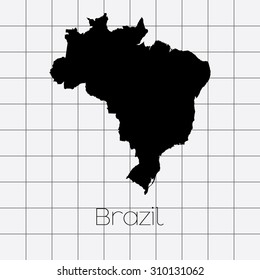 A Squared Background with the country shape of Brazil