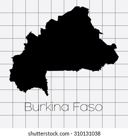 A Squared Background with the country shape of Burkina Faso