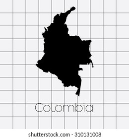 A Squared Background with the country shape of Colombia