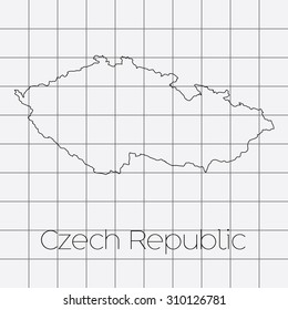 A Squared Background with the country shape of Czech Republic