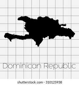 A Squared Background with the country shape of Dominican Republic