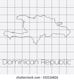 A Squared Background with the country shape of Dominican Republic