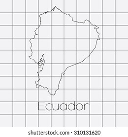 A Squared Background with the country shape of Ecuador