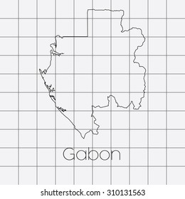 A Squared Background with the country shape of Gabon