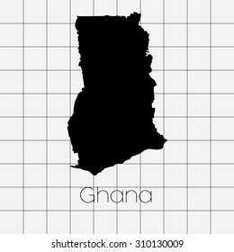 A Squared Background with the country shape of Ghana