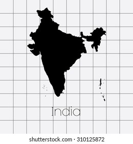 A Squared Background with the country shape of India