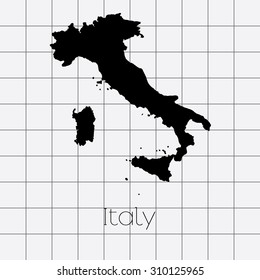 A Squared Background with the country shape of Italy