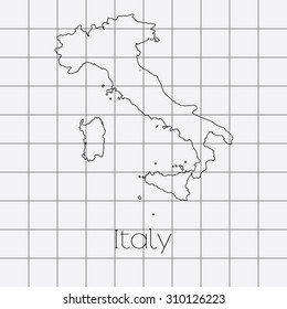 A Squared Background with the country shape of Italy