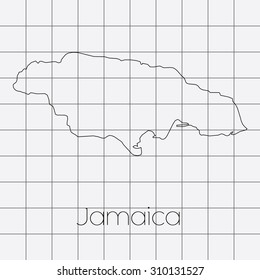 A Squared Background with the country shape of Jamaica