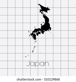 A Squared Background with the country shape of Japan