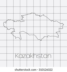 A Squared Background with the country shape of Kazakhstan