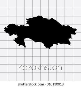 A Squared Background with the country shape of Kazakhstan