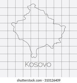 A Squared Background with the country shape of Kosovo