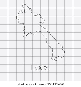 A Squared Background with the country shape of Laos