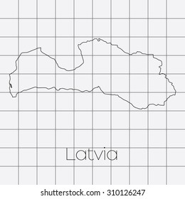 A Squared Background with the country shape of Latvia