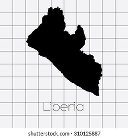 A Squared Background with the country shape of Liberia