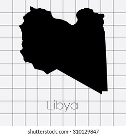 A Squared Background with the country shape of Libya