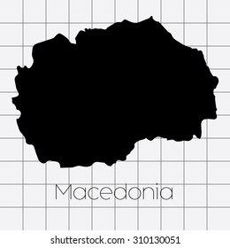 A Squared Background with the country shape of Macedonia