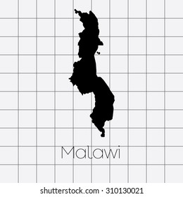 A Squared Background with the country shape of Malawi