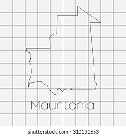 A Squared Background with the country shape of Mauritania