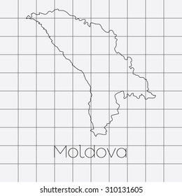 A Squared Background with the country shape of Moldova