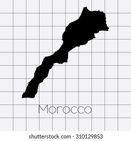A Squared Background with the country shape of Morocco