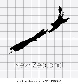 A Squared Background with the country shape of New Zealand
