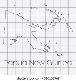 A Squared Background with the country shape of Papua New Guinea