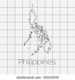 A Squared Background with the country shape of Philippines