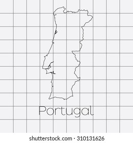 A Squared Background with the country shape of Portugal