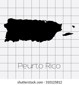 A Squared Background with the country shape of Puerto Rico