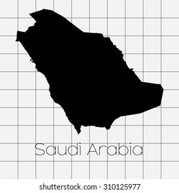 A Squared Background with the country shape of Saudi Arabia
