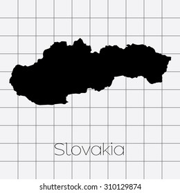 A Squared Background with the country shape of Slovakia