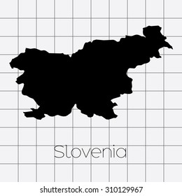 A Squared Background with the country shape of Slovenia