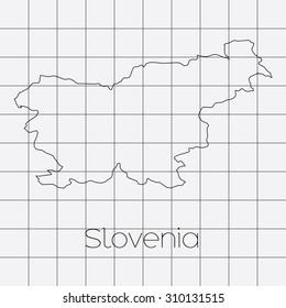A Squared Background with the country shape of Slovenia