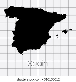 A Squared Background with the country shape of Spain