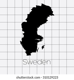 A Squared Background with the country shape of Sweden