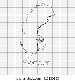 A Squared Background with the country shape of Sweden