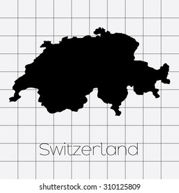A Squared Background with the country shape of Switzerland
