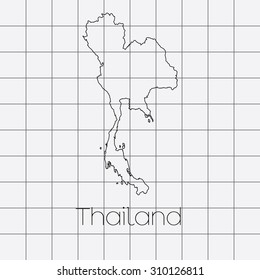 A Squared Background with the country shape of Thailand