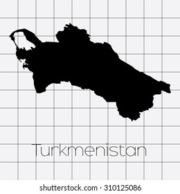 A Squared Background with the country shape of Turkmenistan