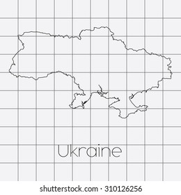 A Squared Background with the country shape of Ukraine