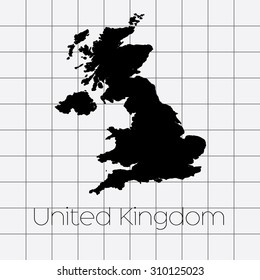 A Squared Background with the country shape of United Kingdom