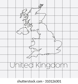 A Squared Background with the country shape of United Kingdom