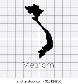 A Squared Background with the country shape of Vietnam