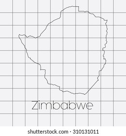 A Squared Background with the country shape of Zimbabwe