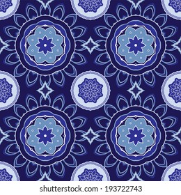 Squared background - ornamental seamless pattern. Design for bandana, carpet, shawl, pillow or cushion.