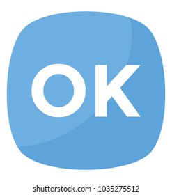 A squared button of ok emoji 