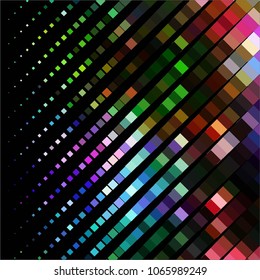 Squared colorful vector background. Abstract halftone illustration pattern. Vintage texture
