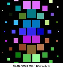 Squared colorful vector background. Abstract halftone illustration pattern. Vintage texture
